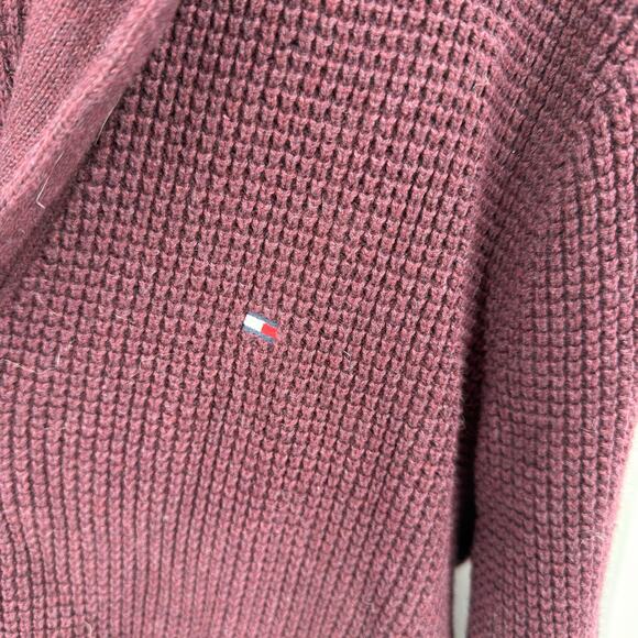 Tommy Hilfiger Burgundy Shawl Collar Knit Cardigan - XL - Picture 6 of 6